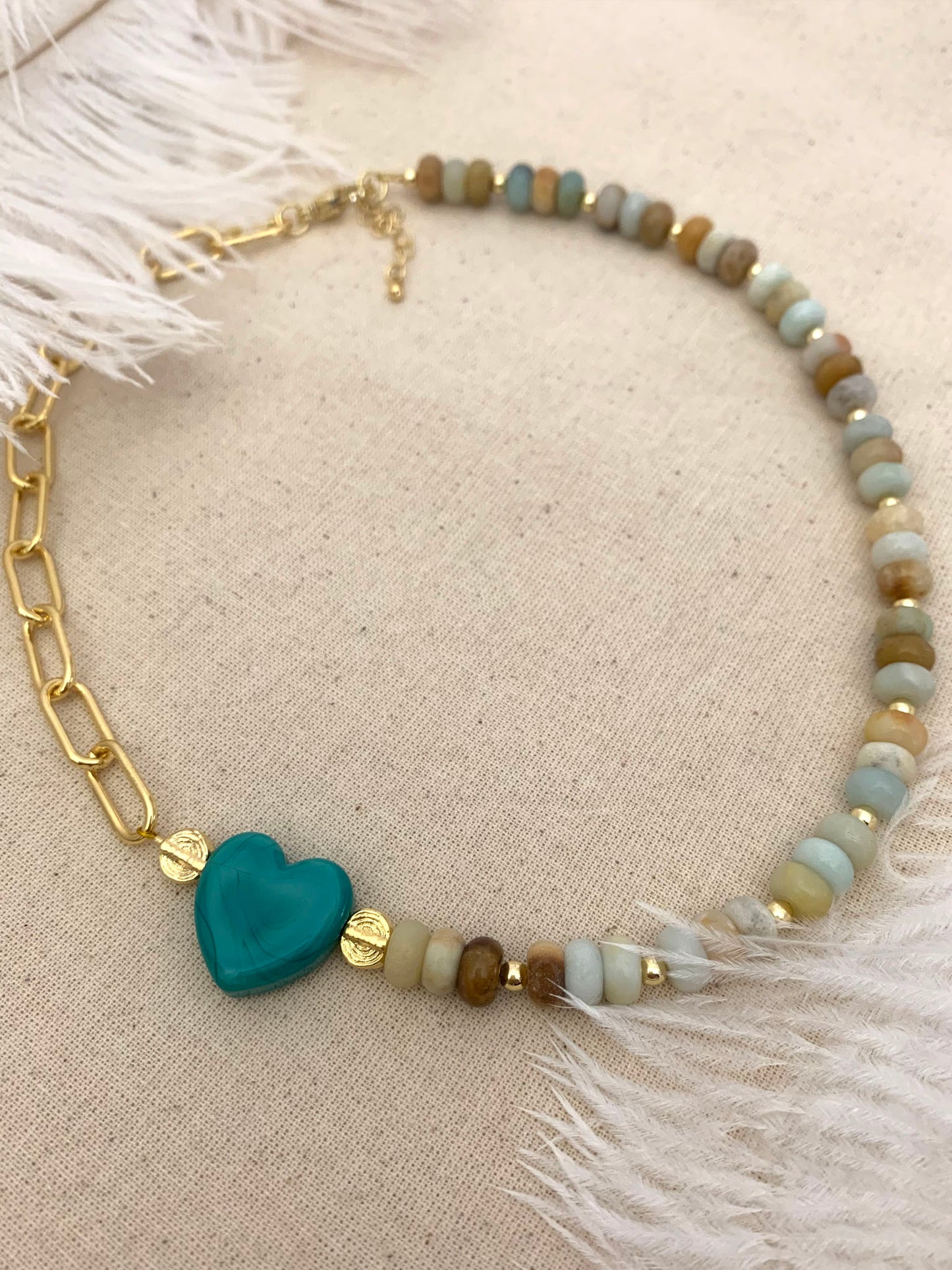 Collar Amazonita Corazón